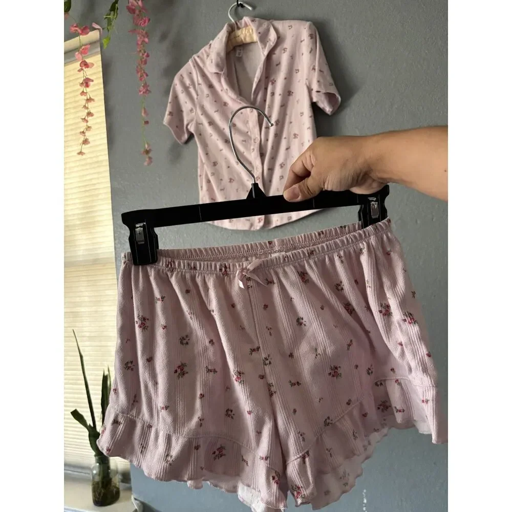 Wild Fable Pink Floral Pajama Set – Size XXS